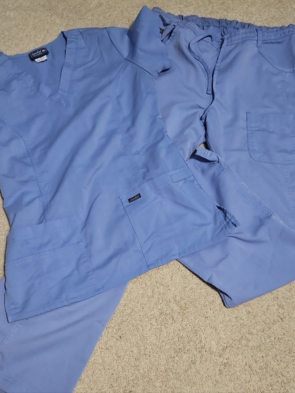 WonderWink Women’s Light Blue Drawstring Jogger Scrub Pants